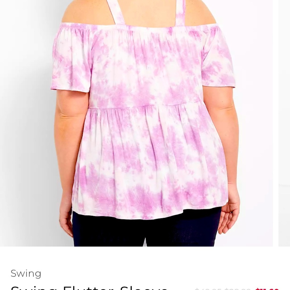 *SOLD* Lane Bryant Tie Dye Babydoll Top 18/20 - Picture 2 of 5